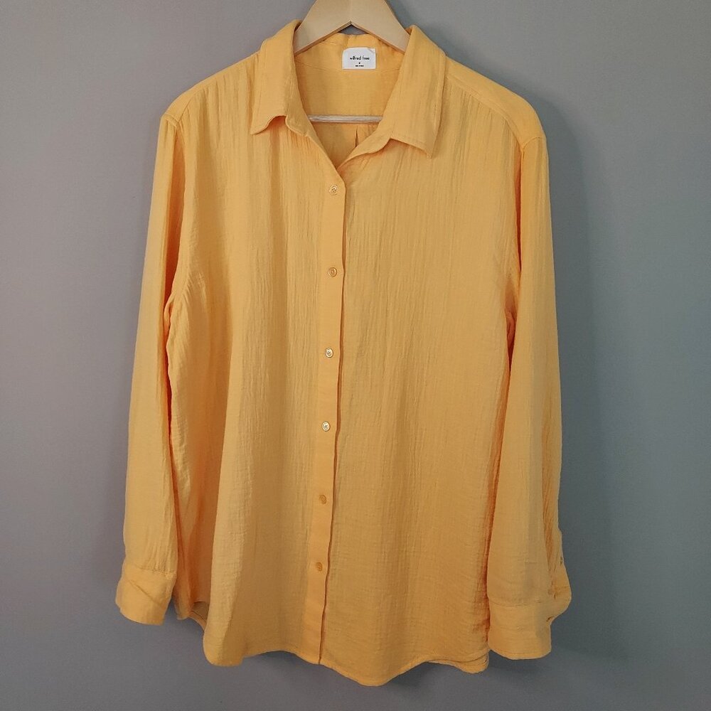 Aritzia Button-Down Shirt in Pale Yellow